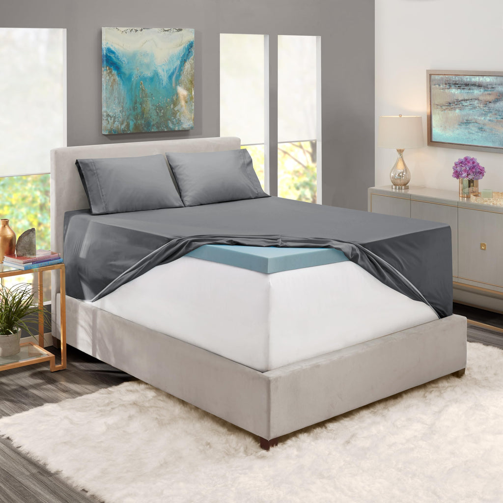 Nestl Extra Deep Pocket Sheets - Fits Mattress 18-24 Inches Deep, Extra Deep Pocket Twin Sheets Sets, 3 Piece Twin Size Sheets, Twin Sheets Deep Pocket, Grey Sheets