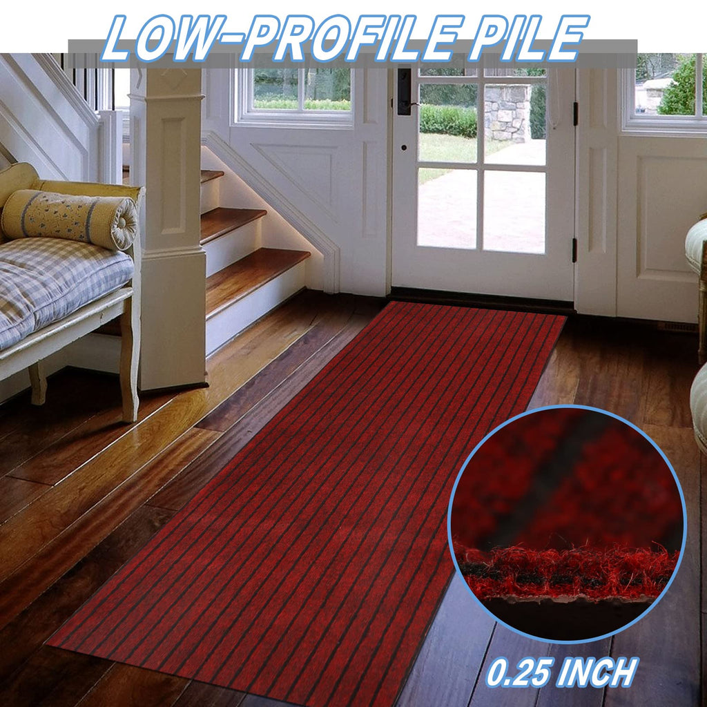 Freadem Runner Rugs 2' X 23' Indoor Outdoor Carpet Runner, Area Rugs With Anti-Slip Rubber Backing For Aisle Hallway Balcony Gar