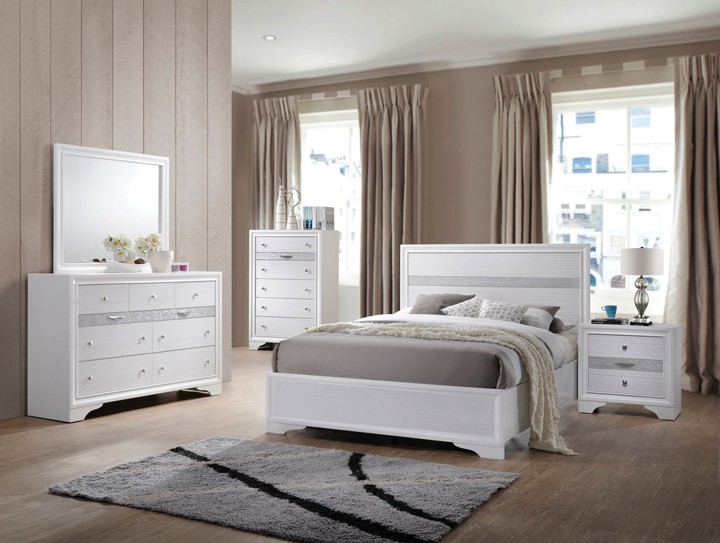 Acme Naima Wooden Twin Panel Bed in White