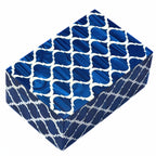 Collectiblesbuy Handmade Jewelry Storage Box Moroccan Pattern Designer Resin Box Royal Home Decorative Rectangle Modern Art Blue