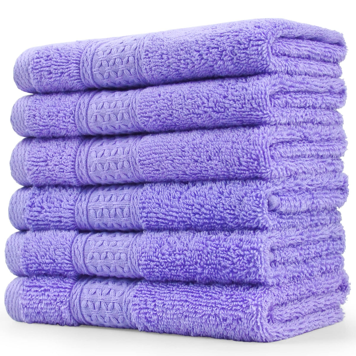 Cleanbear Wash Cloths Cotton Facecloths, Large Face Cloths 6 Ultra-Soft Washcloths for Bathroom and Guestroom, Fade-Resistant Fa