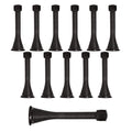 Kiseer 12 Pack Spring Door Stops 3 1/4' Flexible Heavy Duty Spring Door Stopper With Rustproof Screw Rubber Bumper Tips (Black)