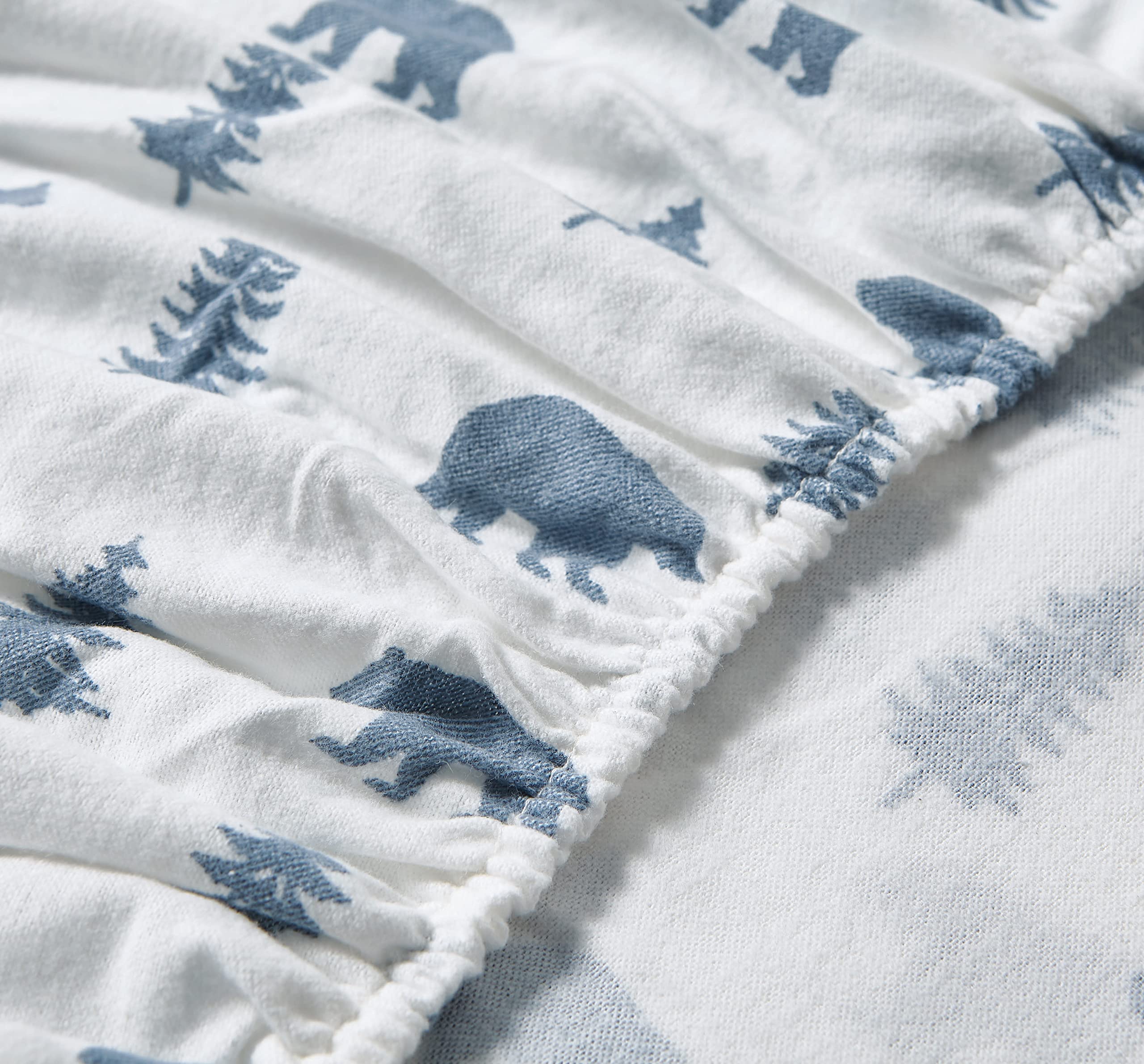 Eddie Bauer - Queen Sheets, Cotton Flannel Bedding Set, Brushed For Extra Softness, Cozy Home Decor (Bears & Trees, Queen)