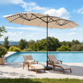 HERAS PALACE 13 ft Patio Umbrella with 120 LED Solar Lights Double Sided Outdoor Umbrella for Patio 8 Colors Changing Table Umb