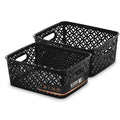 BINO l Plastic Storage Baskets, Medium - White | THE BLOSSOM COLLECTION l Multi-Use Organizer Bin l Built-in Handles l Plastic W