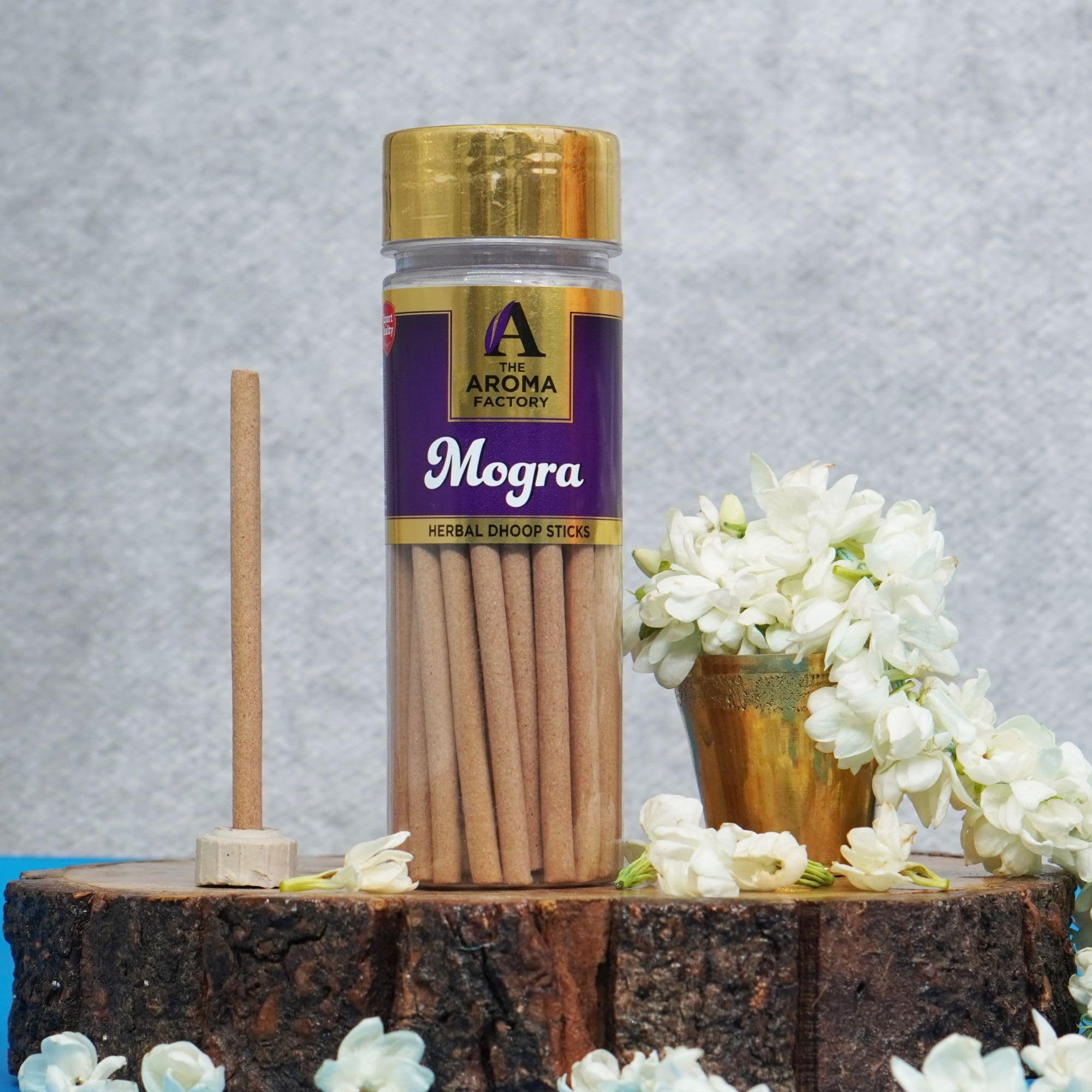 The Aroma Factory Mogra Dhoop Batti Sticks, Long Lasting Fragrance For Home Meditation, Natural & Herbal Dhoop For Pooja With Dh