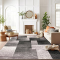 Rugshop Modern Distressed Boxes Area Rug 7 10 x 10 Gray
