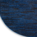 Nourison Essentials Indoor/Outdoor Midnight Blue 8' X Round Area -Rug, Easy -Cleaning, Non Shedding, Bed Room, Living Room, Dining Room, Backyard, Deck, Patio (8 Round)