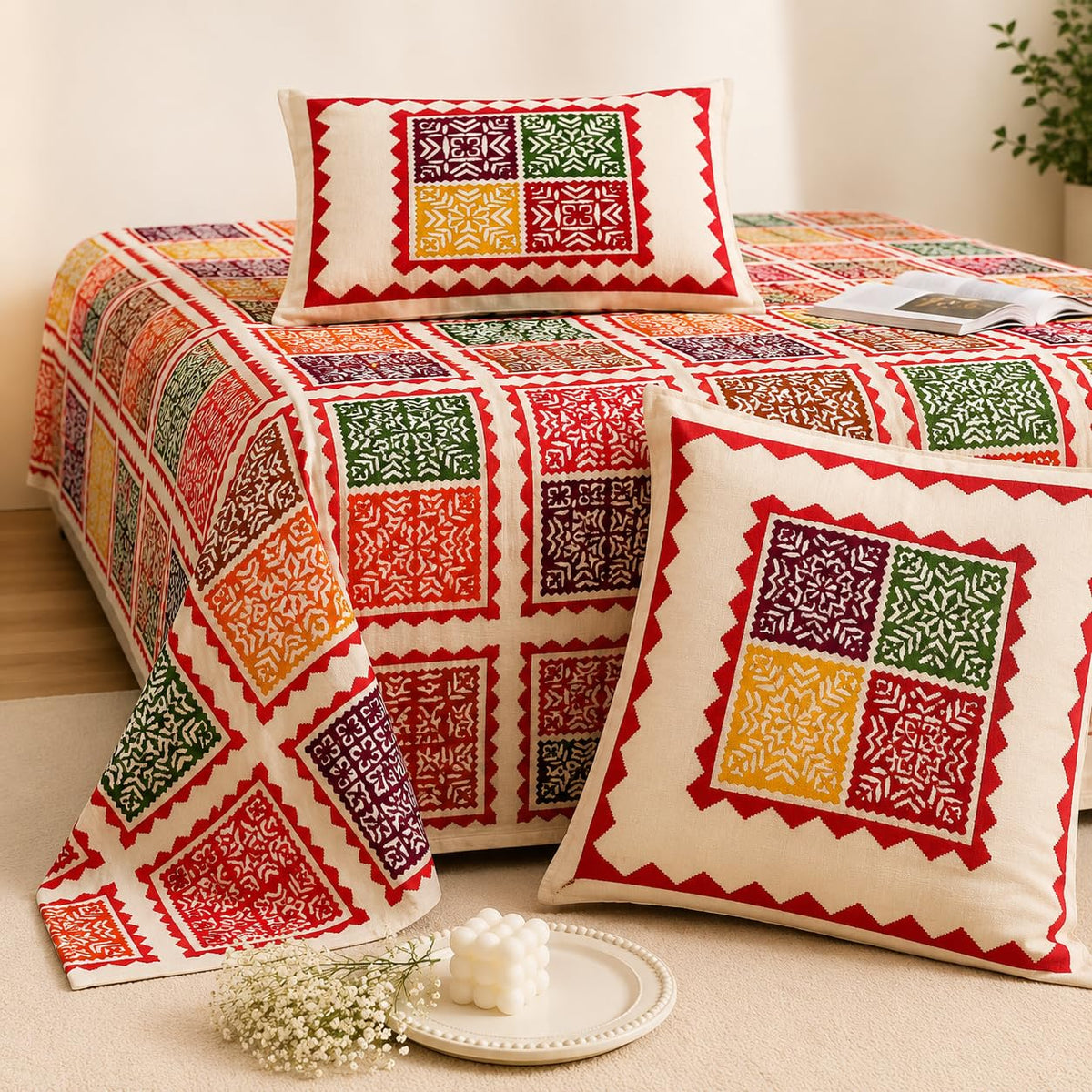 JAIPUR PRINTS King Size Bedsheet | Cloud Cotton King Size with Two Pillow Covers| Super Soft Bed Sheet for King Size Bed | (235 