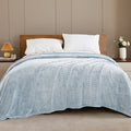 Exclusivo Mezcla Waffle Textured Soft Fleece Blanket, King Size Bed Blanket, Cozy Warm And Lightweight (Mixed Slate Blue, 90X104