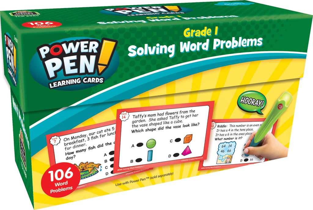 Teacher Created Resources Power Pen Learning Cards: Solving Word Problems Grade 1 (Tcr6989), Medium