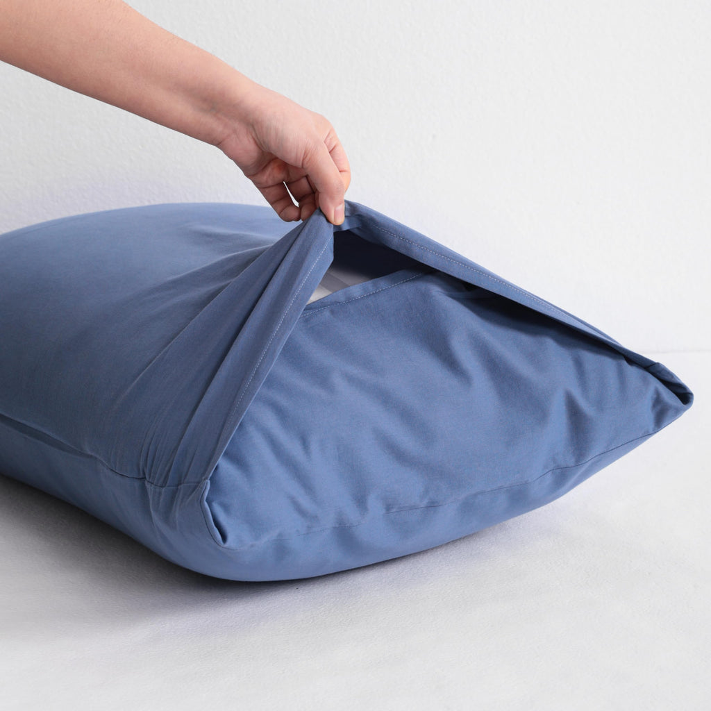 Ntbay King Cotton Pillowcases - Envelope Closure 20X36 Pillowcases Set Of 2, Breathable And Soft Bed Pillow Cases, Denim Blue