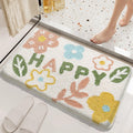 Gavi Enterprise Floral Printed Microfibre Bath Mat Super Soft Shaggy Bath Mat Anti Skid Super Absorbent Mats for Home Living Roo