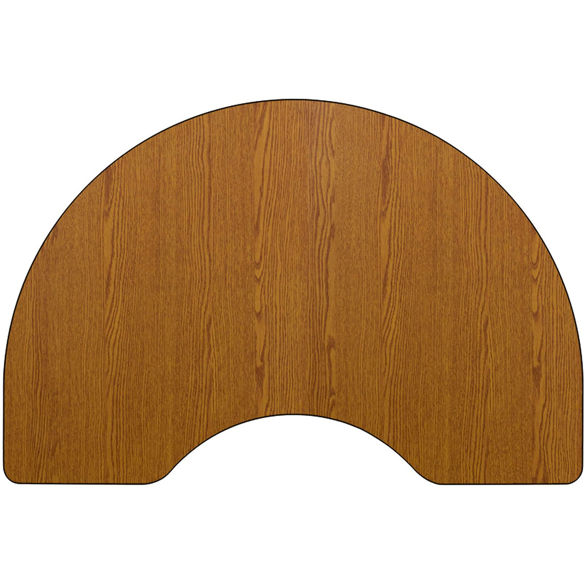 Flash Furniture Wren Mobile 48''W X 96''L Kidney Oak Thermal Laminate Activity Table - Height Adjustable Short Legs