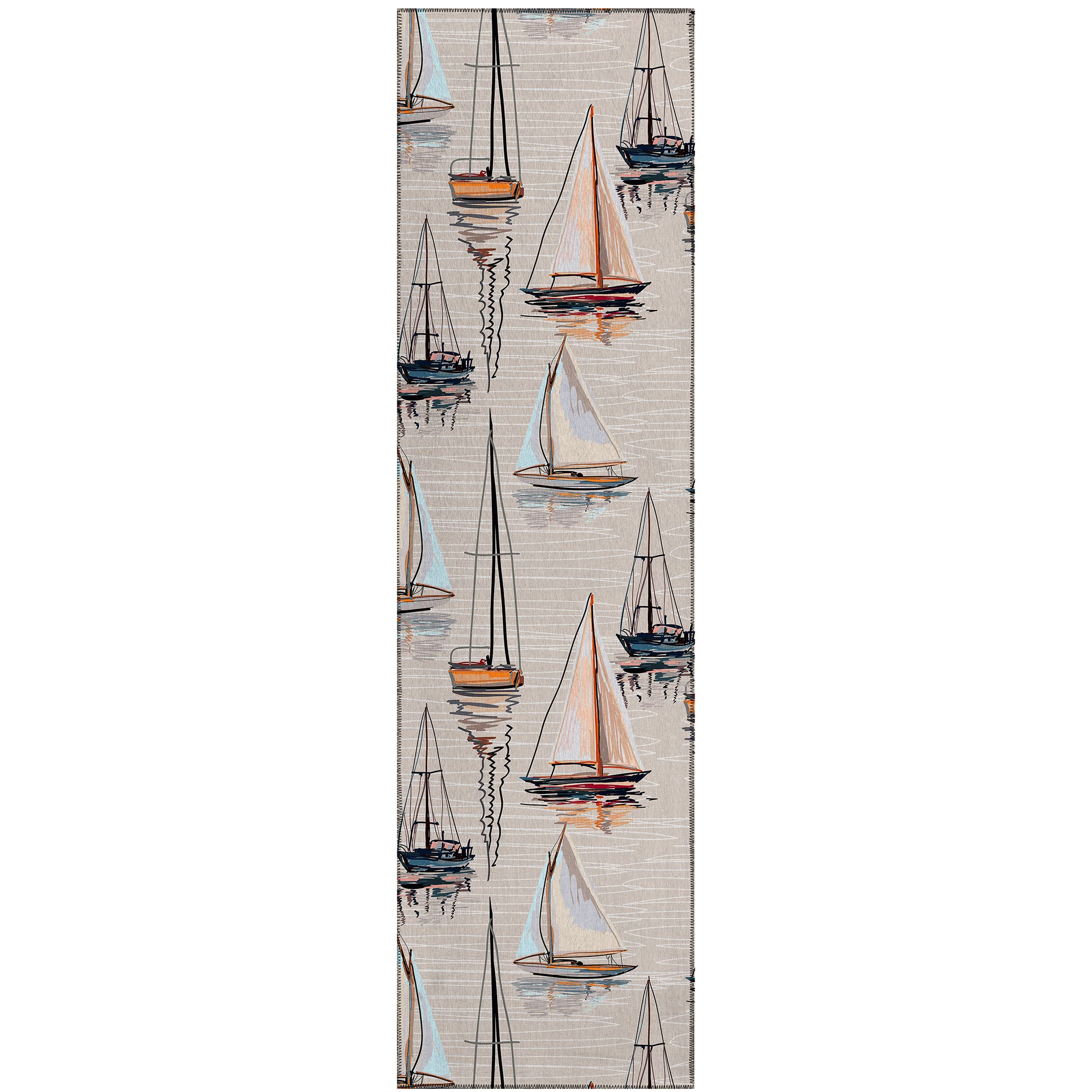 Addison Rugs Harpswell Ahp38 Pearl 2'3" X 7'6" Indoor Outdoor Runner Rug, Easy Clean, Machine Washable, Non Shedding, Bedroom, Living Room, Dining Room, Kitchen, Patio Rug