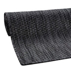 Solid Outdoor Rug For Patio Or Balcony Weatherproof In Mottled Anthracite, Size: 5'3' X 7'3'