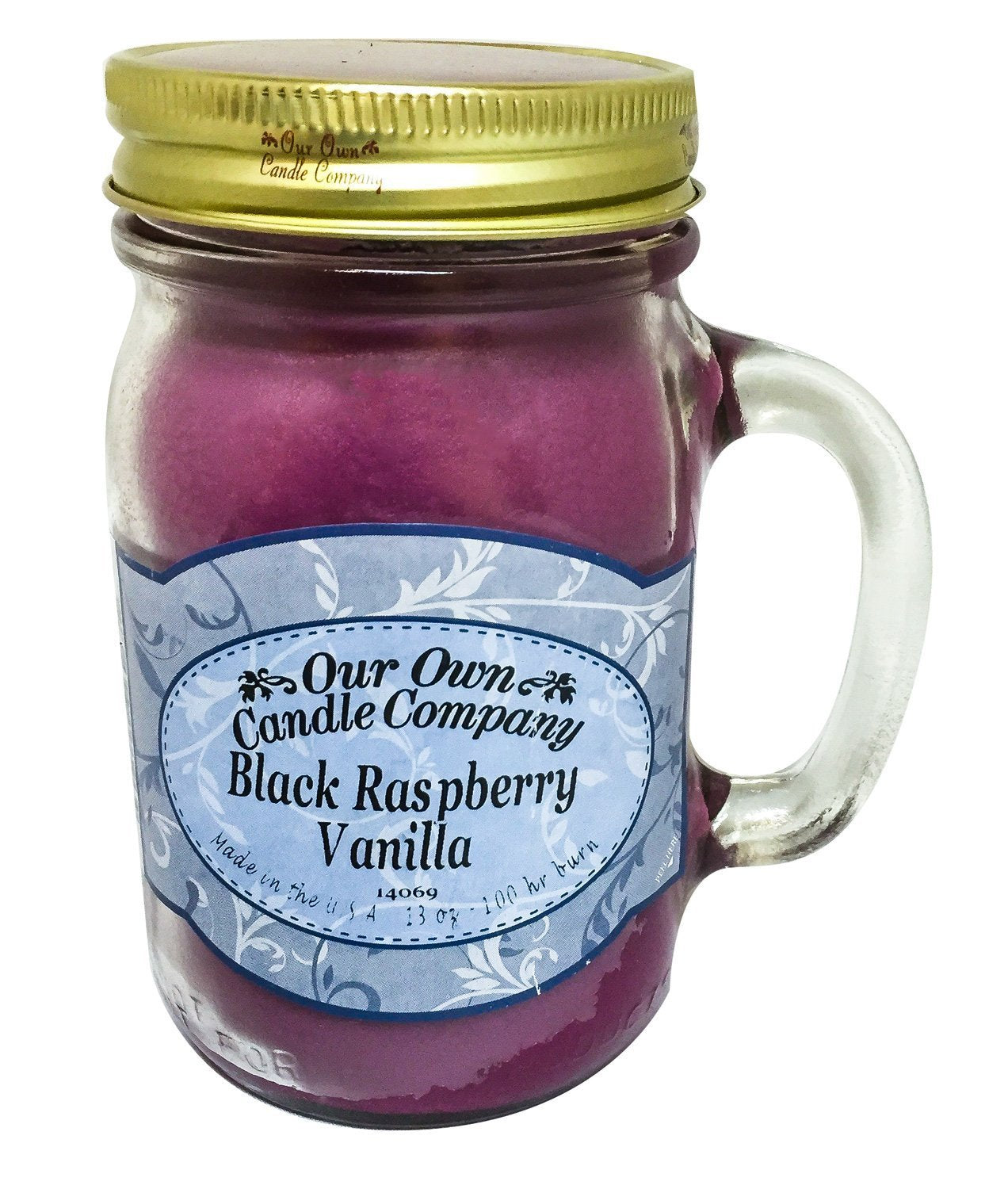 Our Own Candle Company Black Raspberry Vanilla Scented Mason Jar Candle, 100 Hour Burn Time, Made in The USA - 13 Ounces