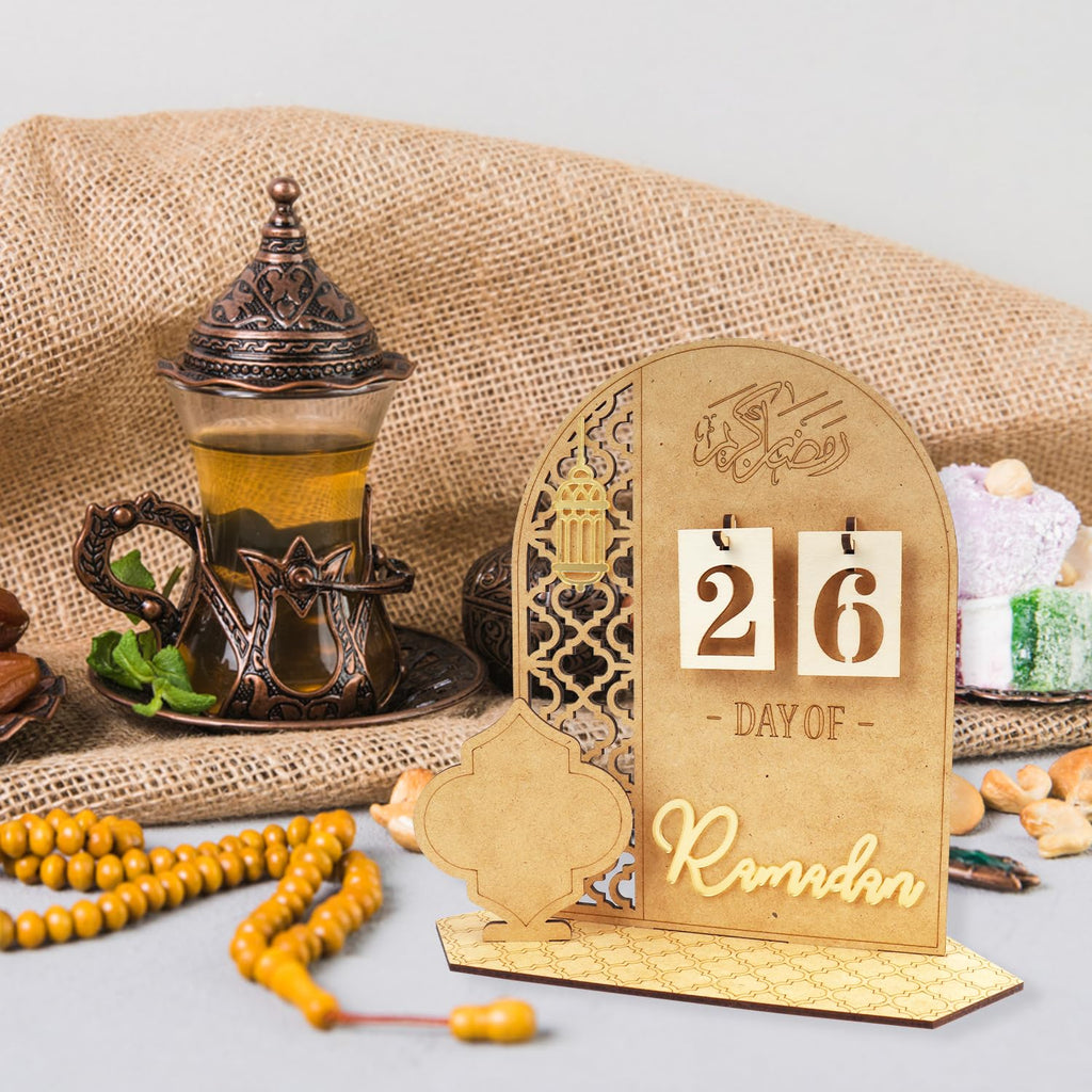 Hhdatc Ramadan Advent Calendar Wooden Decorations,30 Day Countdown Til Eid Gift For Kids