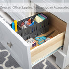 Simplify 2 Pack 4 Compartment Stackable Bin With Adjustable Dividers | Drawer Organizer | Storage Basket | Good For Office | Des