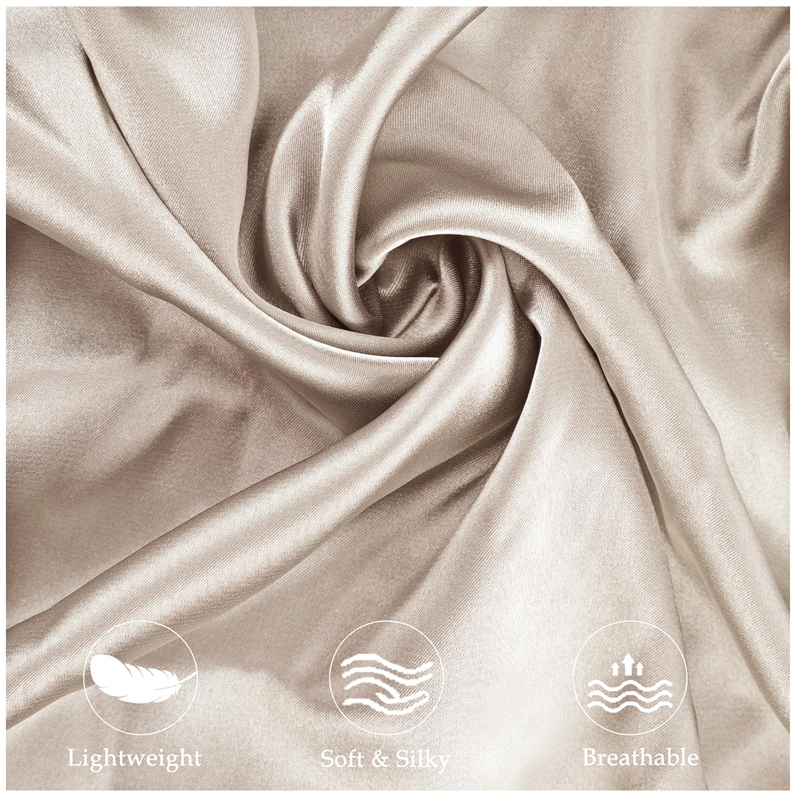 Satin Pillowcase For Zelimun Cervical Pillow, Ergonomic Pillow Case, Smooth & Soft Pillowcase For Sleeping Pillow, Champagne Pil