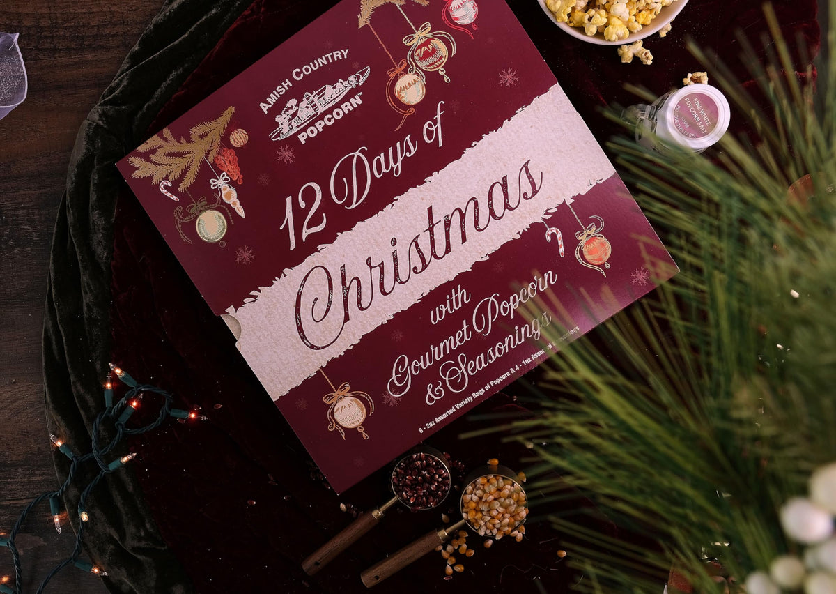 Amish Country Popcorn 2024 Advent Calendar | 12 Days Of Popcorn And Seasoning Delight | A Festive Christmas Gift Set For The Who