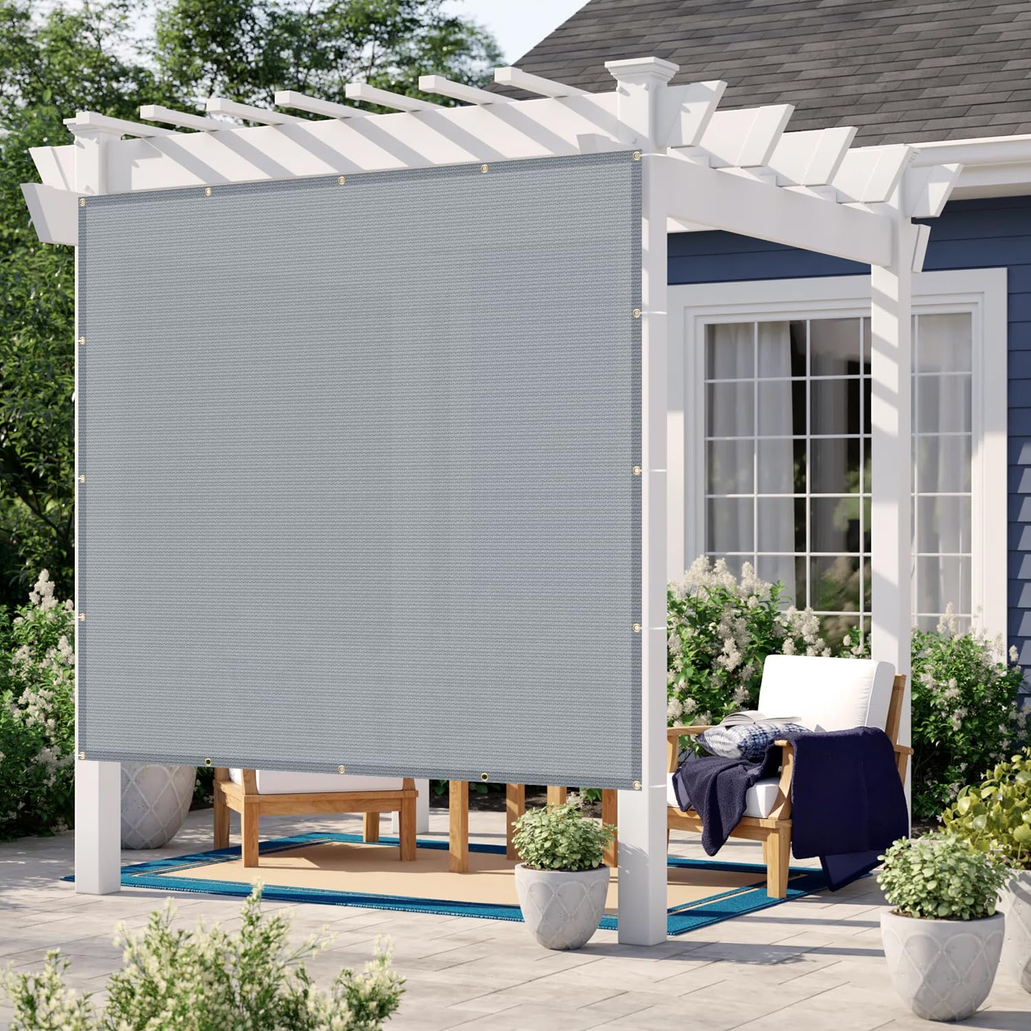 Love Story Custom Size 14X15 Ft Sun Shade Cloth With Grommets Pergola Shade Cover 95% Uv Protection For Patio Outdoor, Silver (C