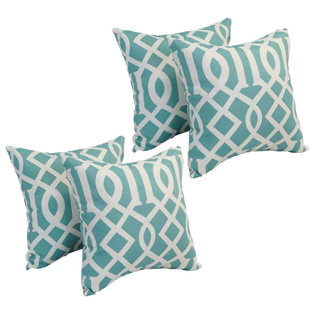 Blazing Needles Outdoor Geometric Polyester Throw Pillow, 17", Kirkwood Pool 4 Count