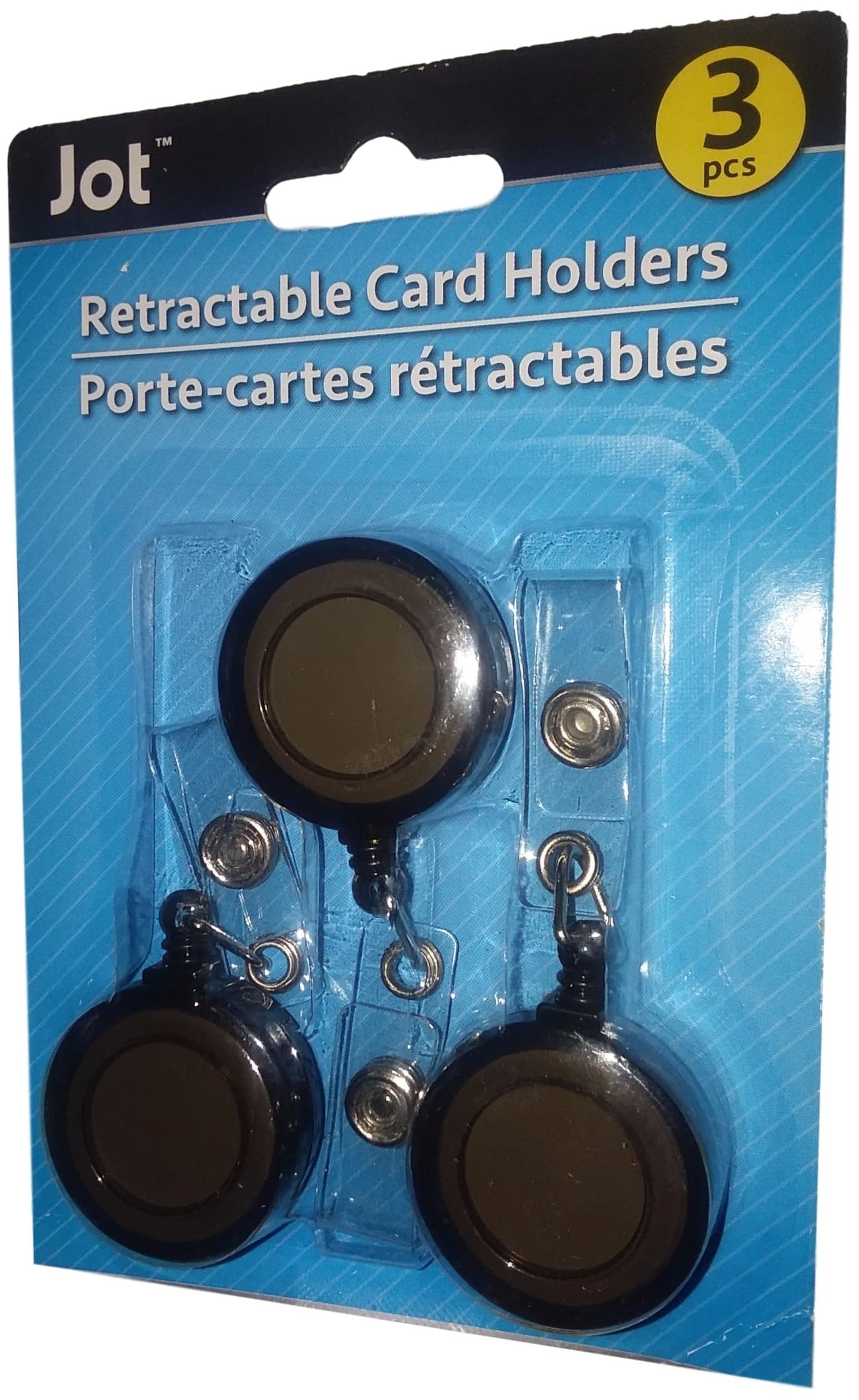 Set Of 3 Retractable Card Badge Holders