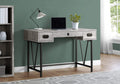 Monarch Specialties Laptop Table with Drawers-Industrial Style-Metal Legs Computer Desk Home & Office, 48 L, Grey Reclaimed Wood