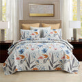 Merry Home Queen Quilt Set, 3-Piece Queen Size Quilt Sets With 2 Pillow Shams- Boho Reversible Soft And Lightweight Queen Quilt