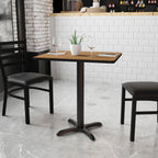 Flash Furniture Graniss 24'' x 30'' Rectangular Walnut Laminate Table Top with 22'' x 22'' Table Height Base