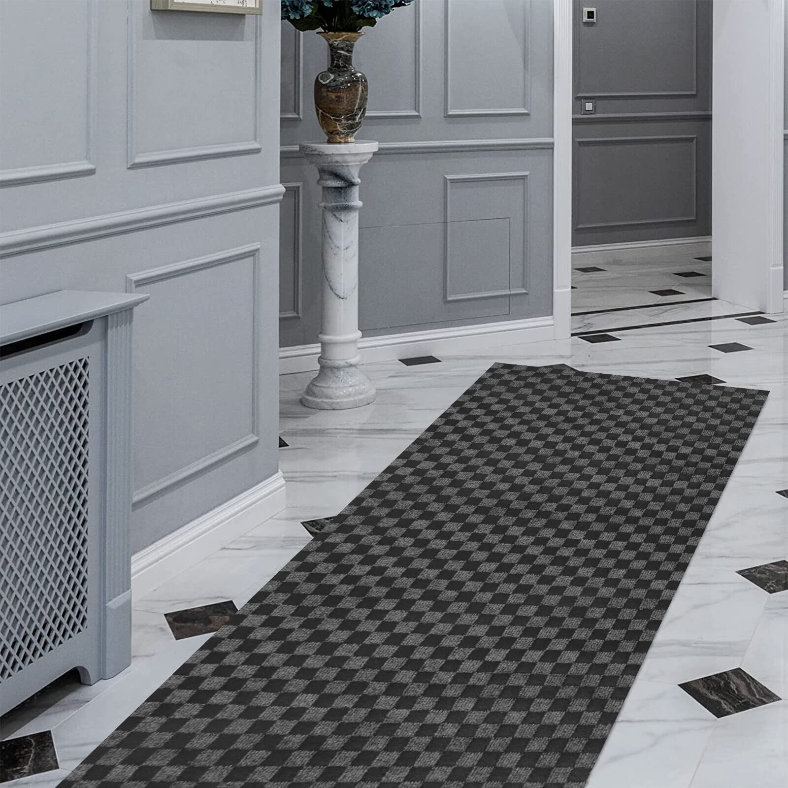 FREADEM Runner Rugs 4' x 28' Indoor Outdoor Carpet Runner, Area Rugs with Anti-Slip Rubber Backing for Aisle Hallway Balcony Gar