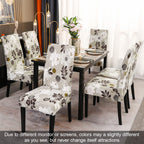 Jqinhome Chair Covers For Dining Room Set Of 6, High Stretch Removable Washable Parsons Chair Slipcover For Home Party Hotel Wedding Ceremony (Flower,6Pcs)