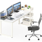 Shw Artwork Office 55-Inch Large Computer Desk, White