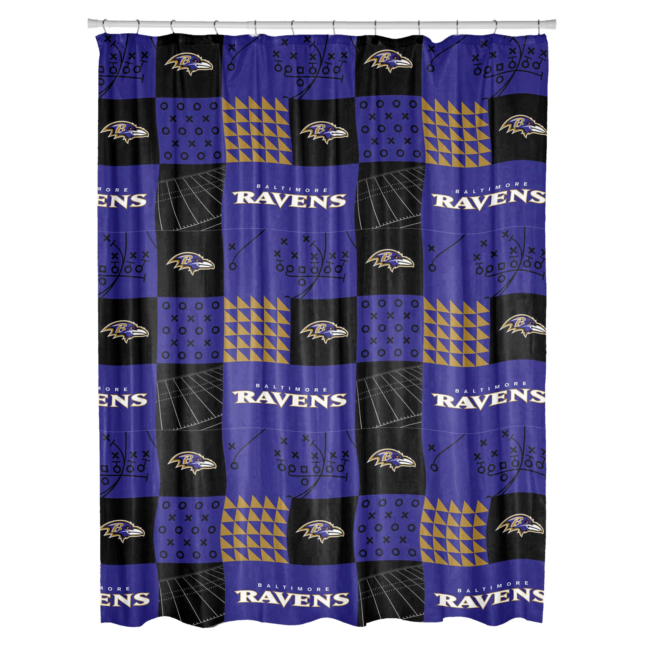 NORTHWEST NFL Colorblock Shower Curtain, Baltimore Ravens