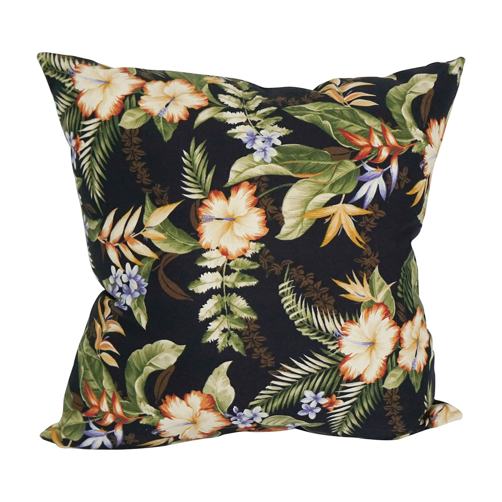 Blazing Needles Square Indoor/Outdoor Throw Pillow, 25", Freeport Ebony 2 Count