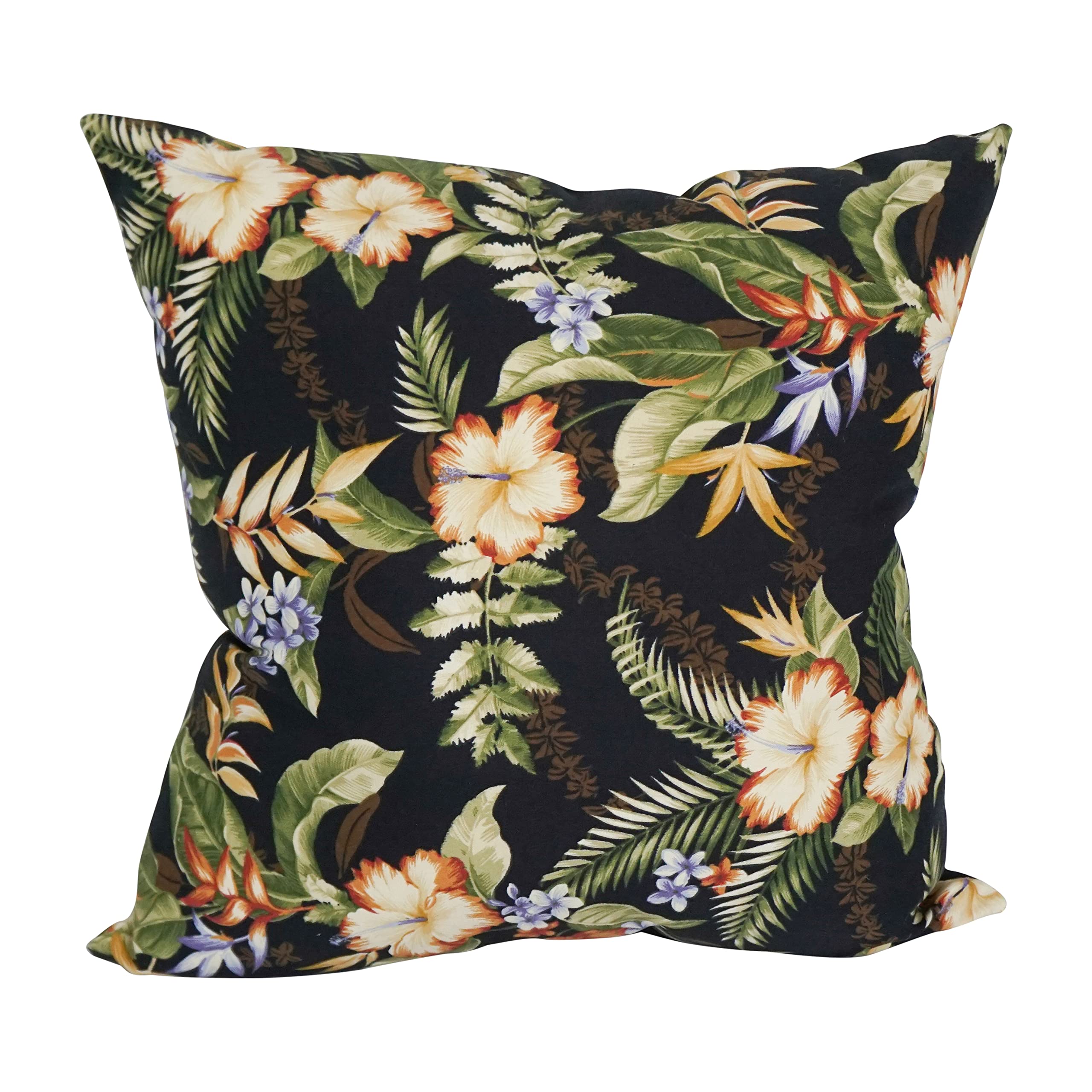 Blazing Needles Square Indoor/Outdoor Throw Pillow, 25", Freeport Ebony 2 Count
