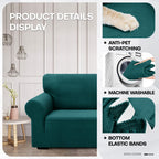 Znsayotx 1 Piece Jacquard Couch Covers For 3 Cushion Couch High Stretch Sofa Cover For Pets Dogs Anti Slip Extra Large Sofa Slipcovers Furniture Protector (X-Large, New Pattern Blackish Green)