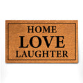 PLUS Haven Coco Coir Door Mat with Heavy Duty Backing, Natural Welcome Home Love Laughter Door Doormat, 17.5   x 30    for Entra