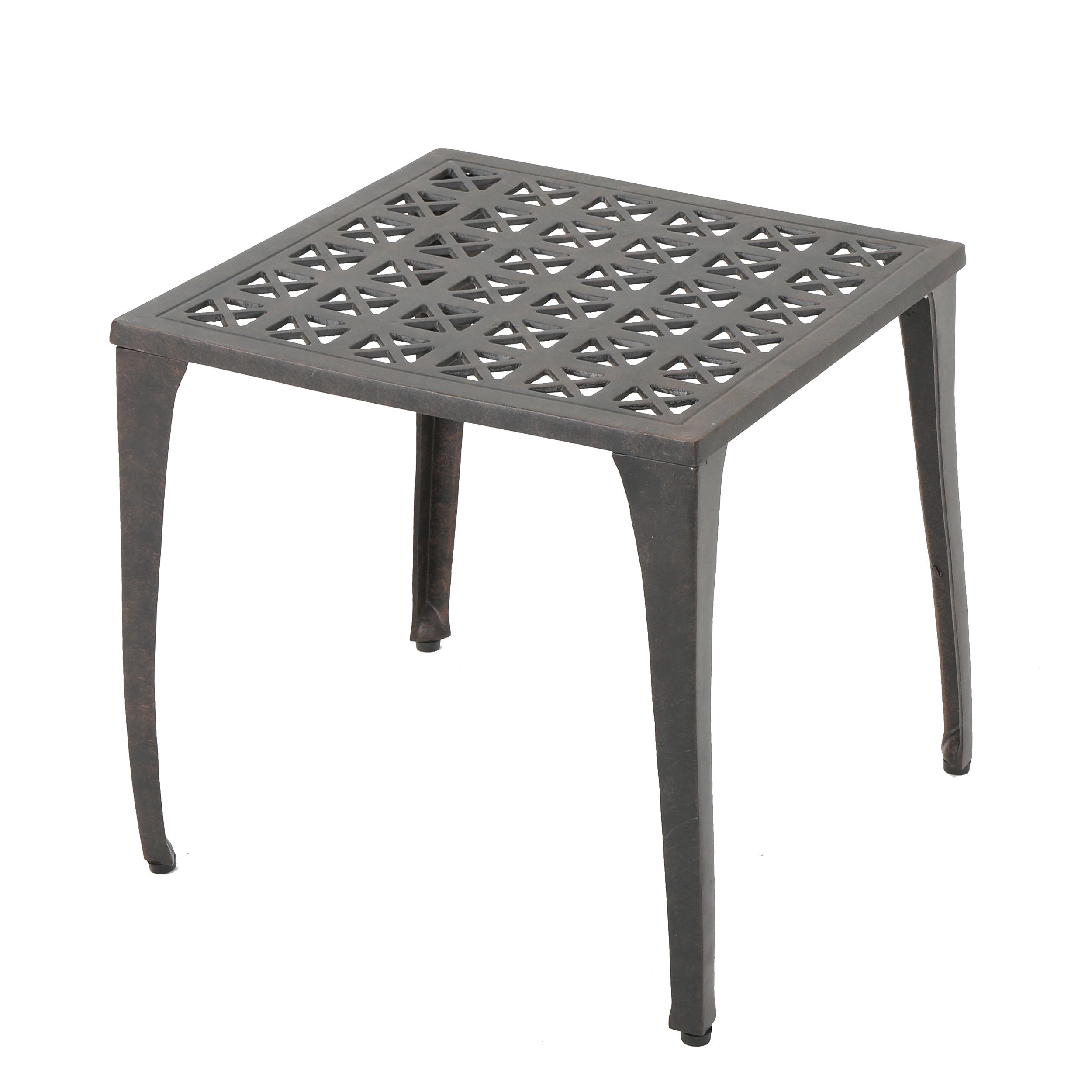 Christopher Knight Home Kai Outdoor 18 Cast Aluminum Side Table, Bronze Finished
