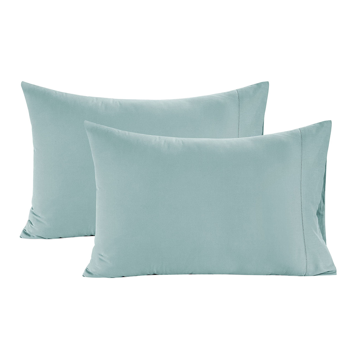 Lane Linen 100% Organic Cotton King Pillow Cases Set Of 2 (20inchX36inch)  Cool Blue