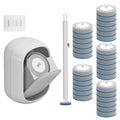 Disposable Toilet Brush and Holder Set with 30 Bowl Wand Cleaners Refill Pads, Bathroom Wall Mounted Toilet Bowl Cleaners Kit, S