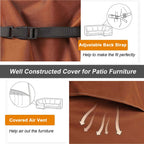 Nettypro Patio Sectional Cover 104' X 83', L-Shaped Waterproof 600D Heavy Duty Outdoor Furniture Sofa Lounge Set Cover, Right Facing, Brown