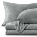 Bedelite Flannel Sheets Twin Size Grey - Super Soft Fleece Sheets Set Fluffy Extra Plush, 3 Piece(Include Fitted Sheet, Flat She