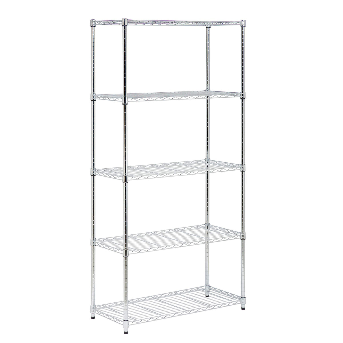 Honey-Can-Do 5-Tier Adjustable Shelving Unit, Chrome SHF-09685 Chrome, 1750lbs (350-lb Weight Capacity Per Shelf)