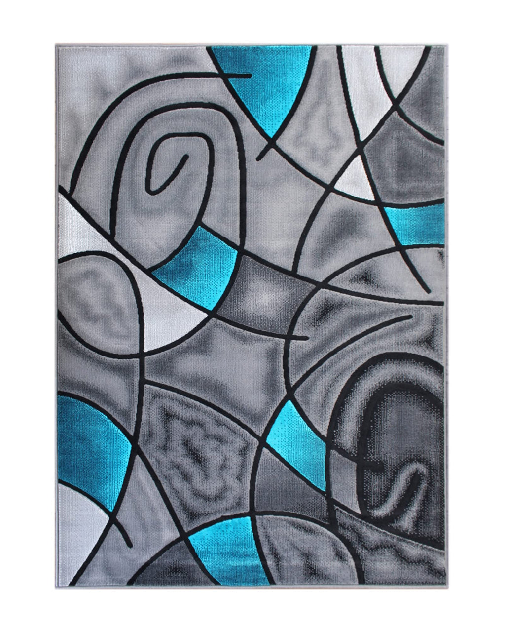 Flash Furniture Jubilee Collection Abstract Area Rug - Colorfast Turquoise Olefin Rug - 8' X 10' Area Rug - Jute Backing - Living Room, Bedroom, & Family Room