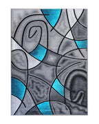 Flash Furniture Jubilee Collection Abstract Area Rug - Colorfast Turquoise Olefin Rug - 8' X 10' Area Rug - Jute Backing - Living Room, Bedroom, & Family Room