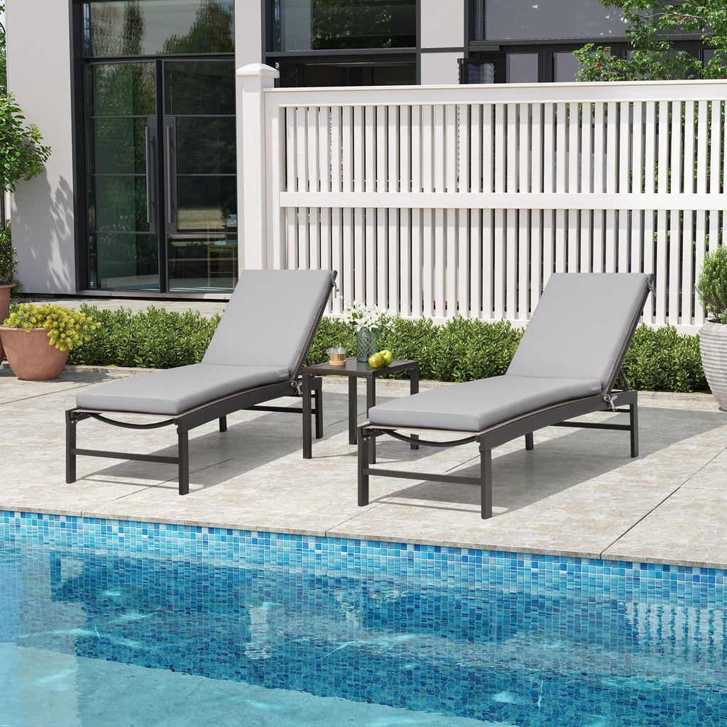 Crestlive Products Chaise Lounge Cushion Set Of 2, Outdoor Cushion For Patio Furniture, Outside Chair Comfortable Cushion Water