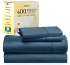 California Design Den Soft 100% Cotton Sheets, Full Size Sheet Sets, 400 Thread Count Sateen Bedding, Deep Pocket Sheets, Coolin
