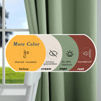 Mrs.Naturall Sage Green Curtains 102 Inches Long For Living Room 2 Panels Set,Heat Blocking Thermal Insulated Boho Blackout Grom